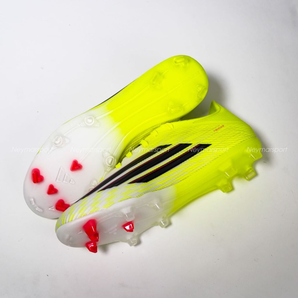 Giày đá bóng cỏ tự nhiên adidas F50 League FG Born For Goals - Core Black/Iron Metallic/Lucid Lemon JR8995