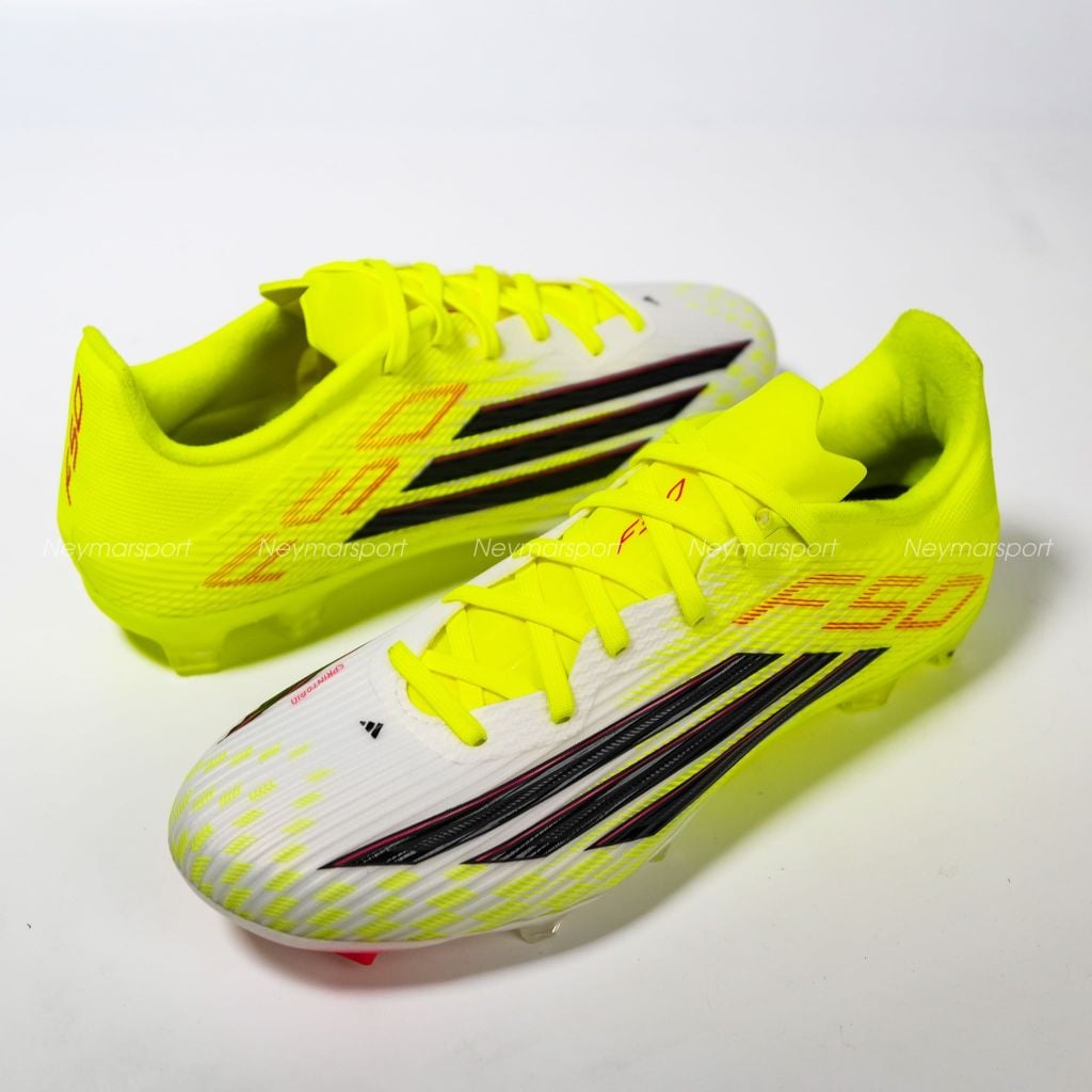 Giày đá bóng cỏ tự nhiên adidas F50 League FG Born For Goals - Core Black/Iron Metallic/Lucid Lemon JR8995