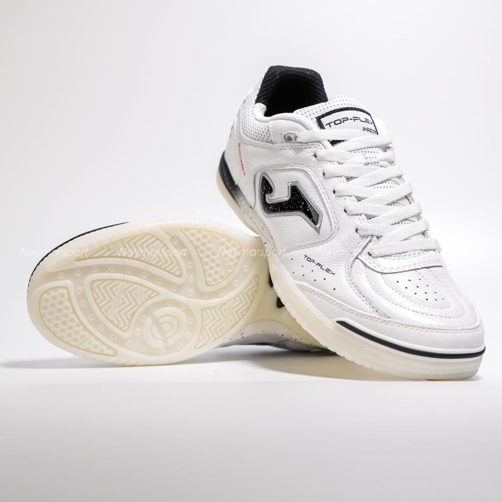 Giày đá bóng Futsal Joma Top Flex 2602 IN - White/Black TOPW2602IN