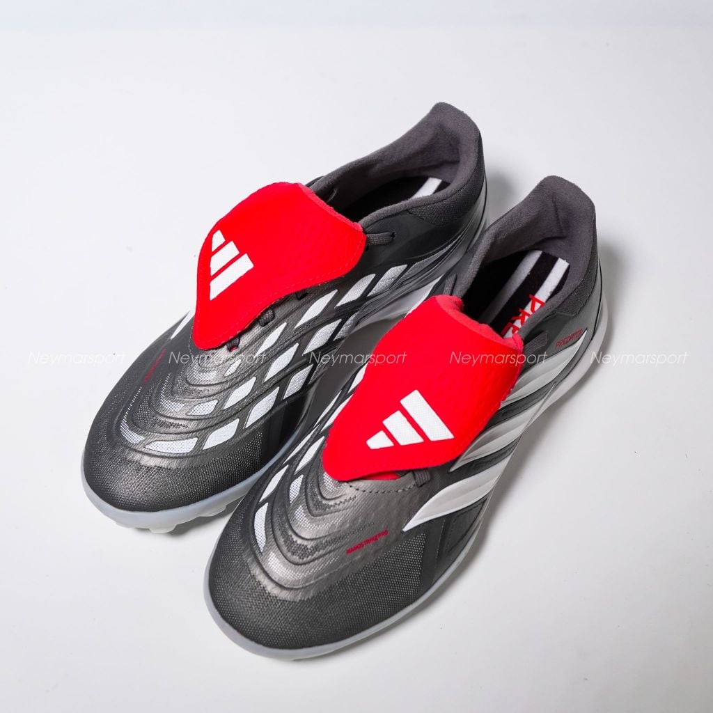 Giày đá bóng cỏ nhân tạo adidas Predator Pro Fold-over Tongue TF Finishers Steel - Iron Metal/Footwear White/Lucid Red JR7864
