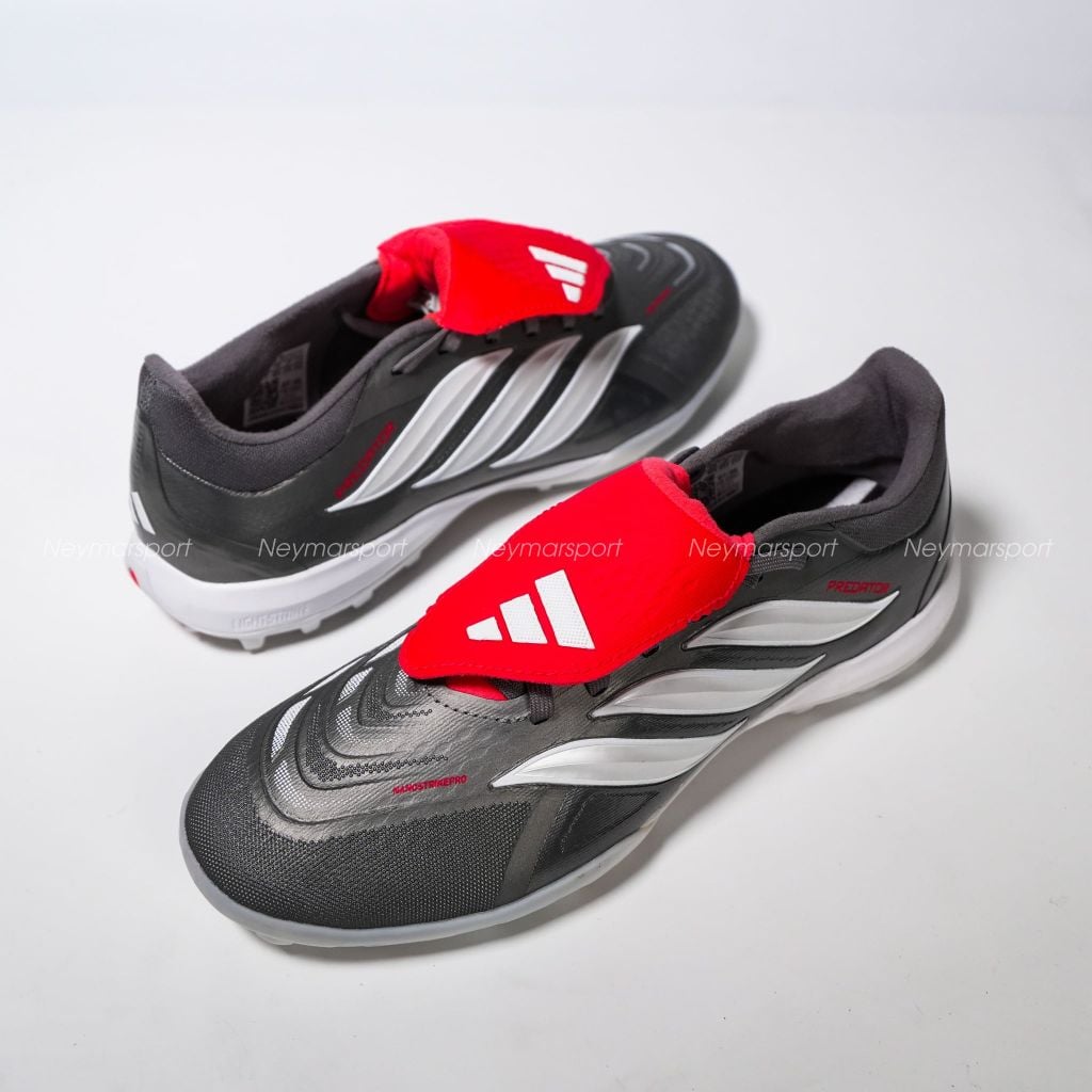 Giày đá bóng cỏ nhân tạo adidas Predator Pro Fold-over Tongue TF Finishers Steel - Iron Metal/Footwear White/Lucid Red JR7864