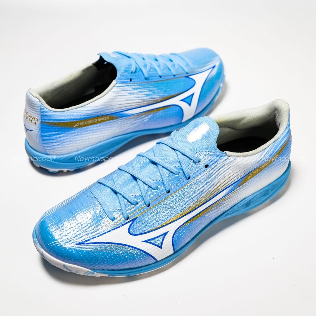 Giày đá bóng cỏ nhân tạo Mizuno Alpha III Elite AS TF Unity Sky - Blue/White P1GD266225