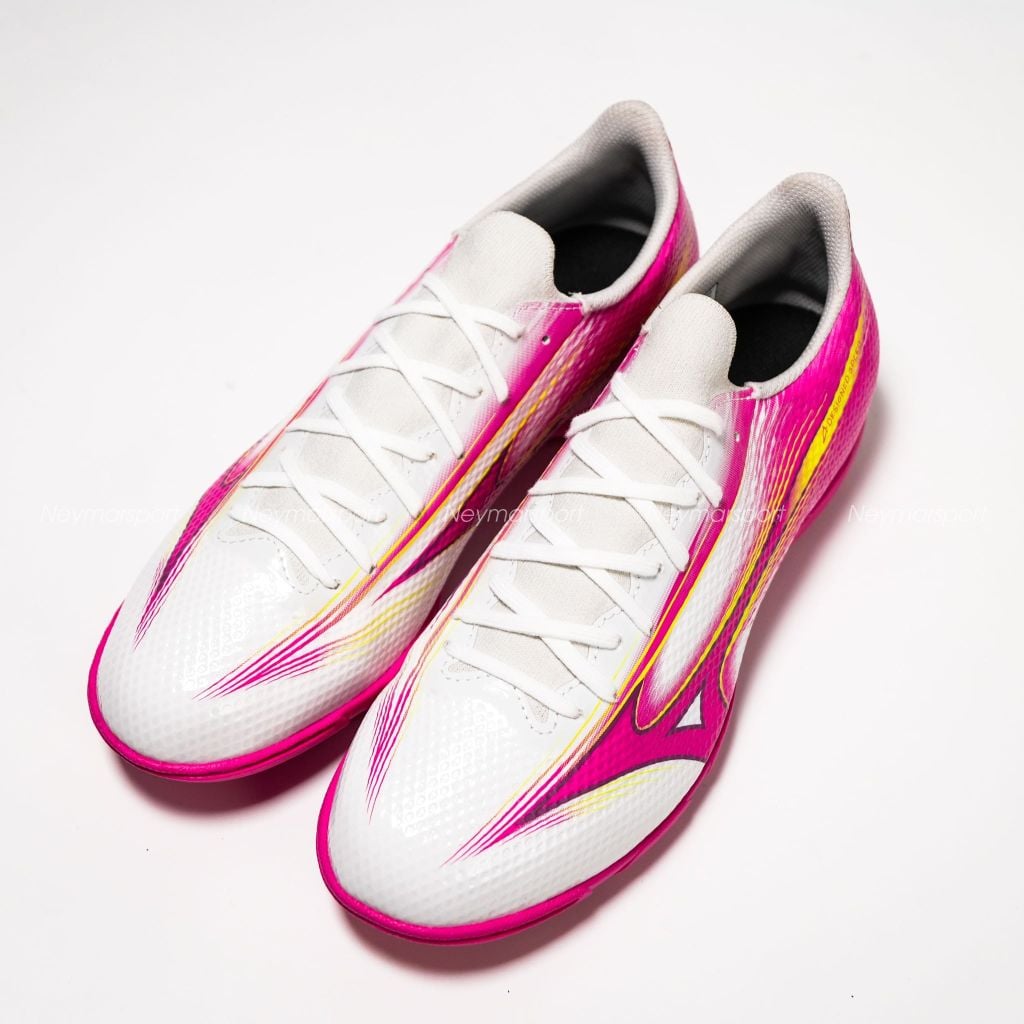 Giày đá bóng cỏ nhân tạo Mizuno Alpha III Select AS TF Blazing Flair - White/Fuchsia Purple P1GD266564