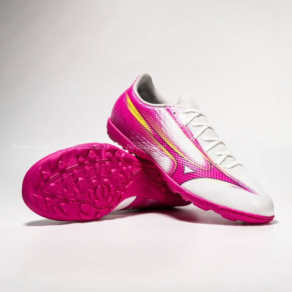 Giày đá bóng cỏ nhân tạo Mizuno Alpha III Select AS TF Blazing Flair - White/Fuchsia Purple P1GD266564