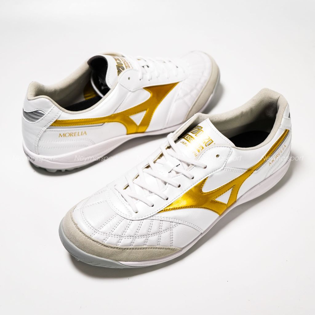 Giày đá bóng cỏ nhân tạo Mizuno Morelia Sala Made in Japan AS TF Bright Gold - White/Gold Q1GB260250