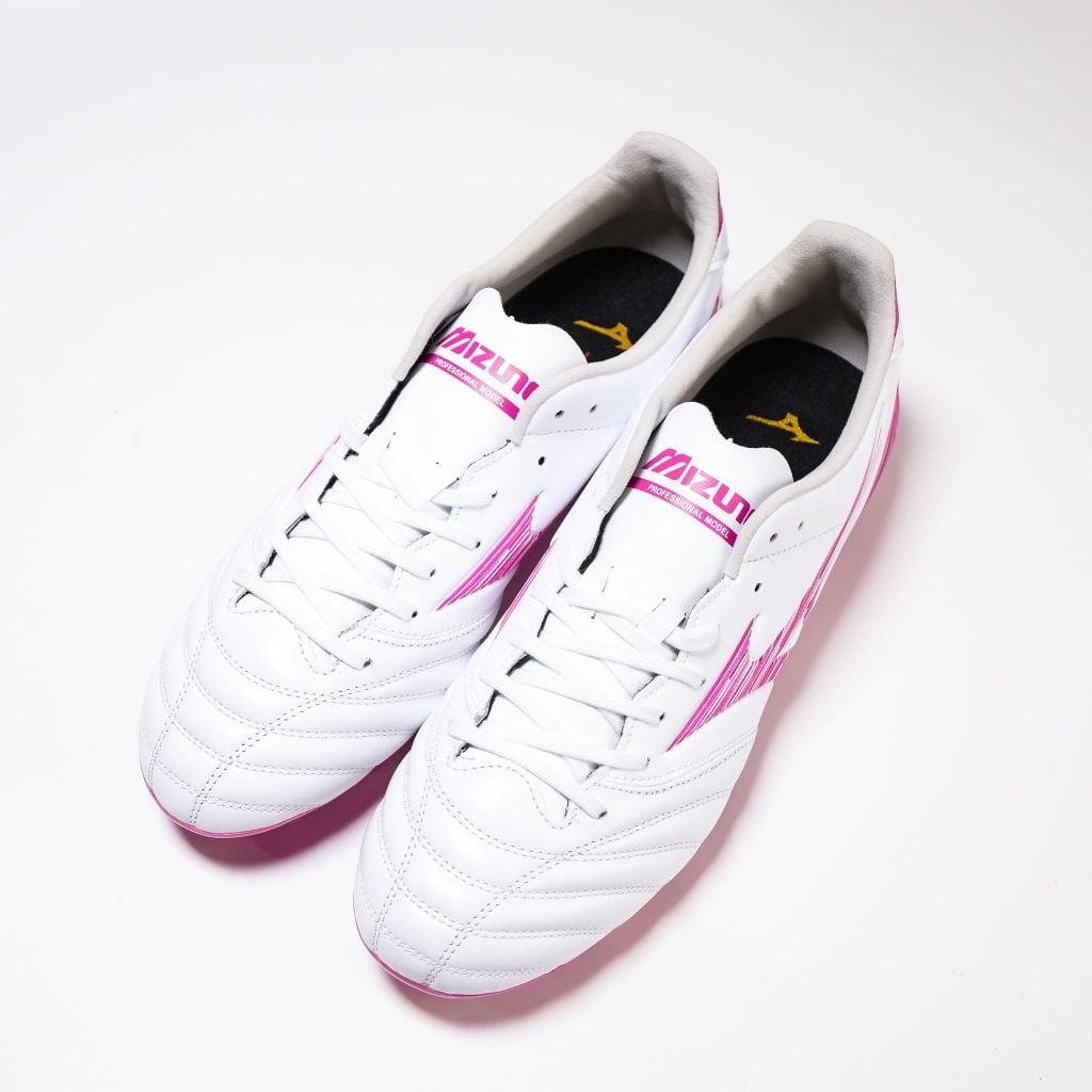 Giày đá bóng cỏ tự nhiên Mizuno Morelia Neo IV Pro FG Blazing Flair - White/Fuchsia Purple P1GA263464