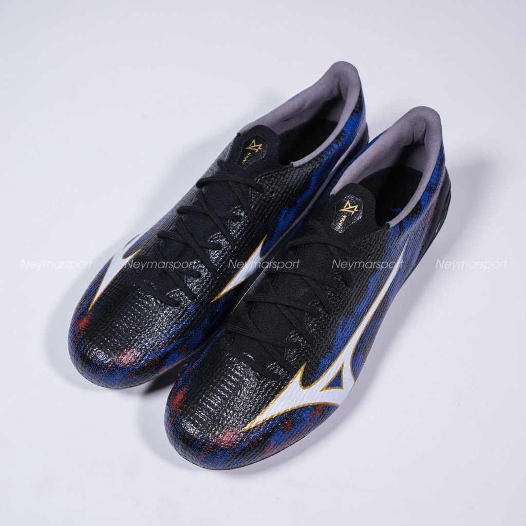 Giày đá bóng cỏ tự nhiên Mizuno Alpha III Made in Japan FG - Pulse Black/Ancient Water/White P1GA266001