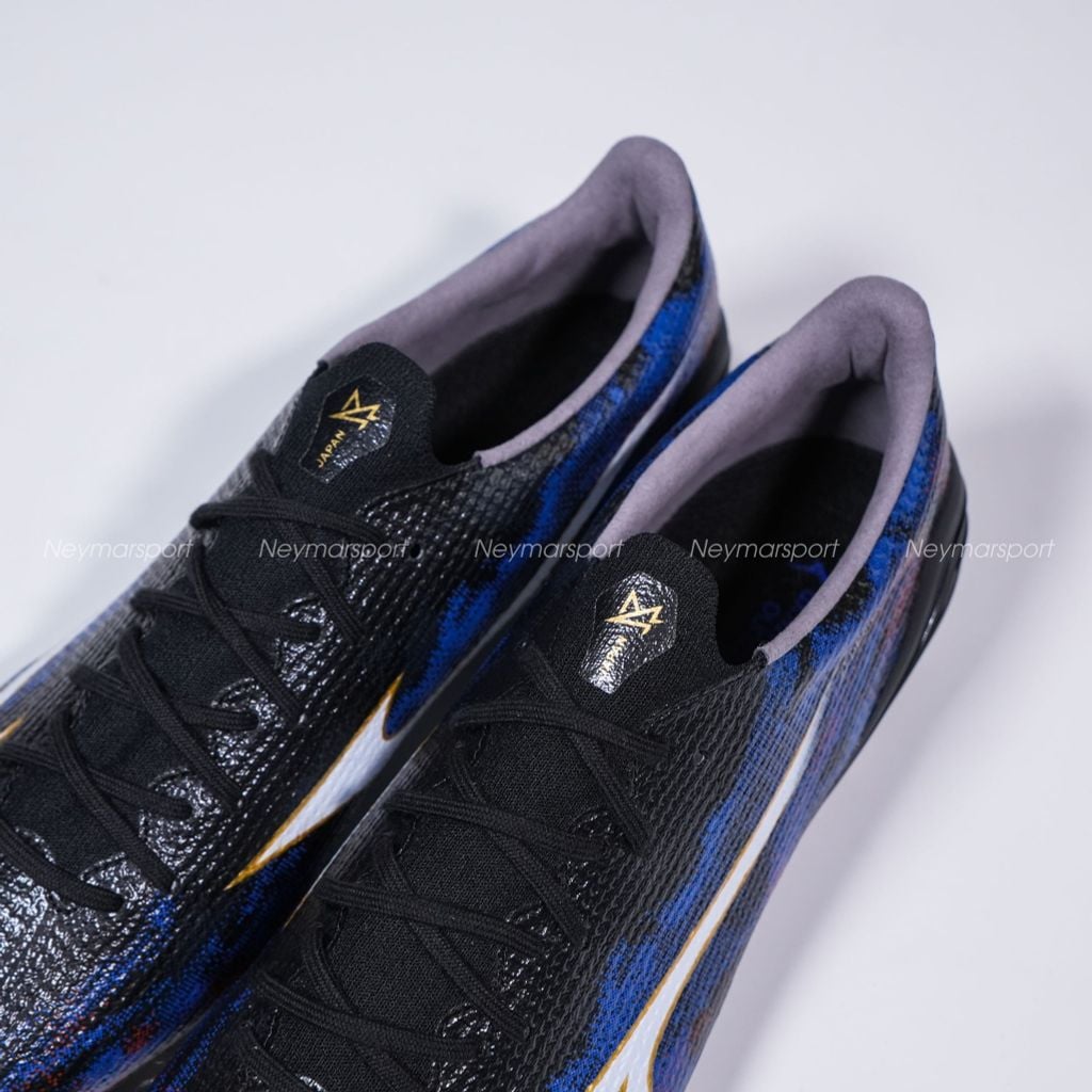 Giày đá bóng cỏ tự nhiên Mizuno Alpha III Made in Japan FG - Pulse Black/Ancient Water/White P1GA266001