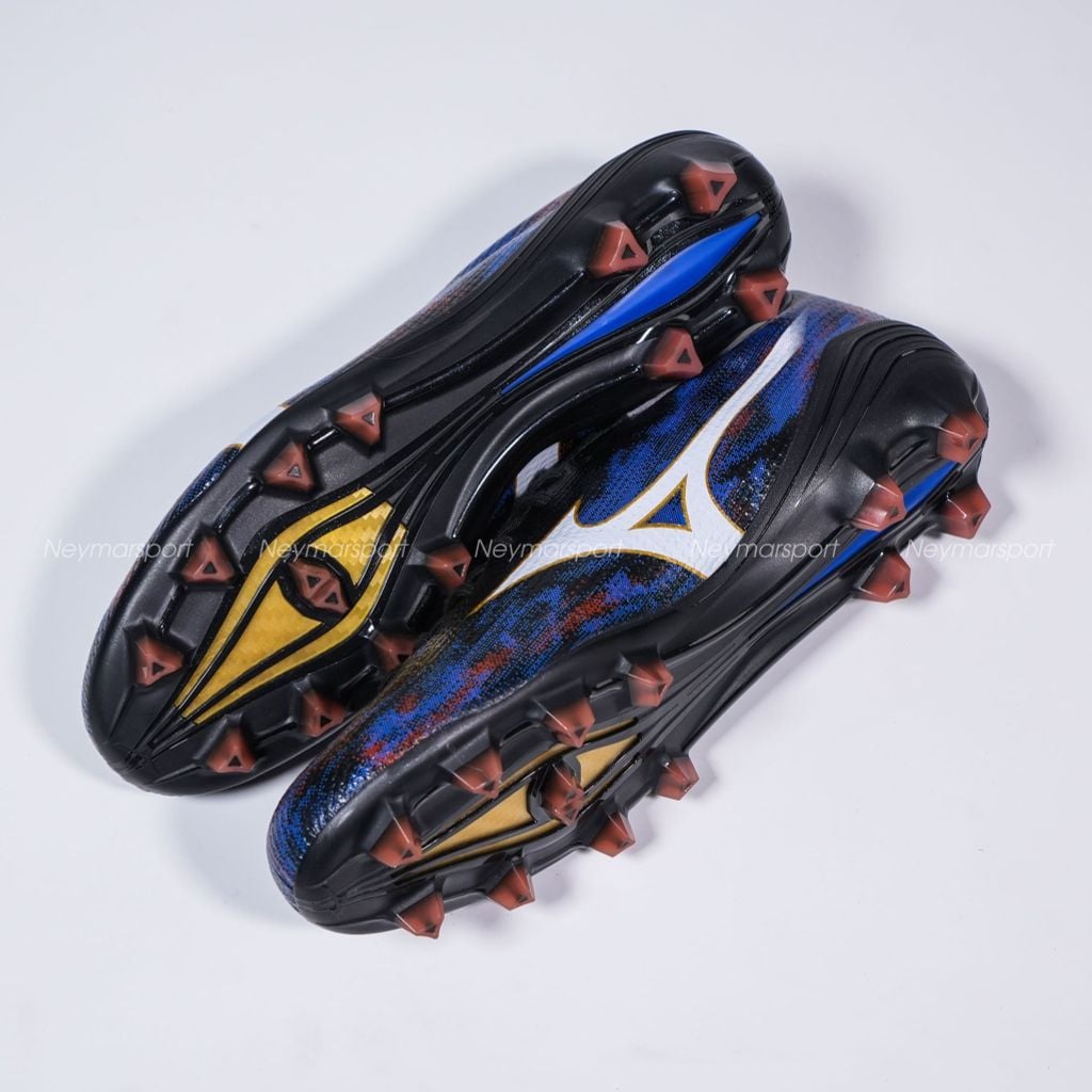 Giày đá bóng cỏ tự nhiên Mizuno Alpha III Made in Japan FG - Pulse Black/Ancient Water/White P1GA266001