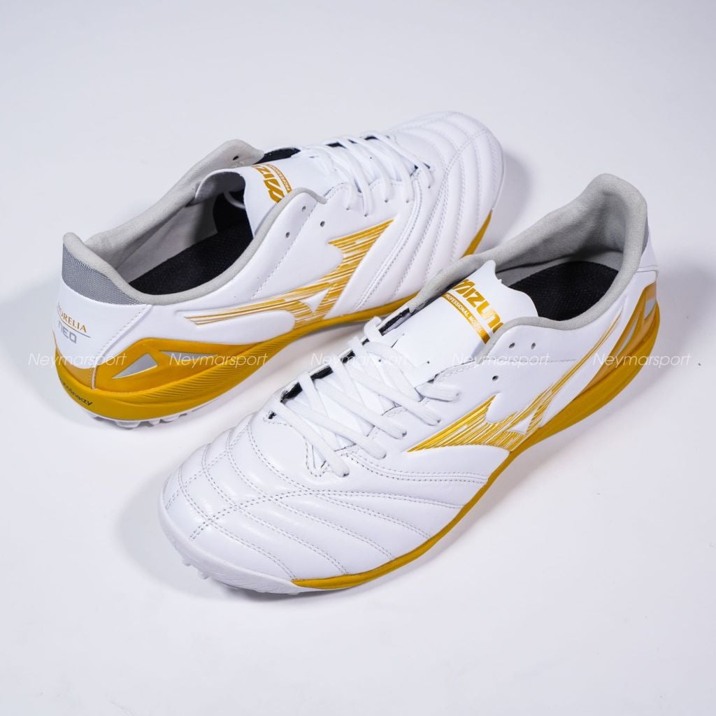 Giày đá bóng cỏ nhân tạo Mizuno Morelia Neo IV Pro TF - White Gold P1GD263550