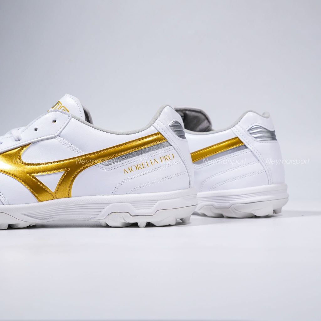 Giày đá bóng cỏ nhân tạo Mizuno Morelia II Pro AS TF - White/Gold P1GD260650