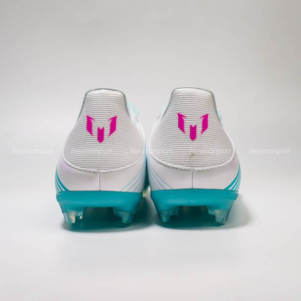 Giày đá bóng cỏ tự nhiên Adidas F50 Messi League FG - Ftwr White/Lucid Pink/Flash Aqua JQ0954
