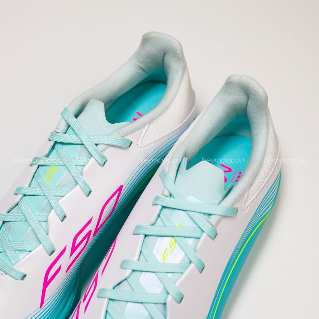 Giày đá bóng cỏ nhân tạo Adidas F50 Messi League TF - Ftwr White/Lucid Pink/Flash Aqua JQ0937