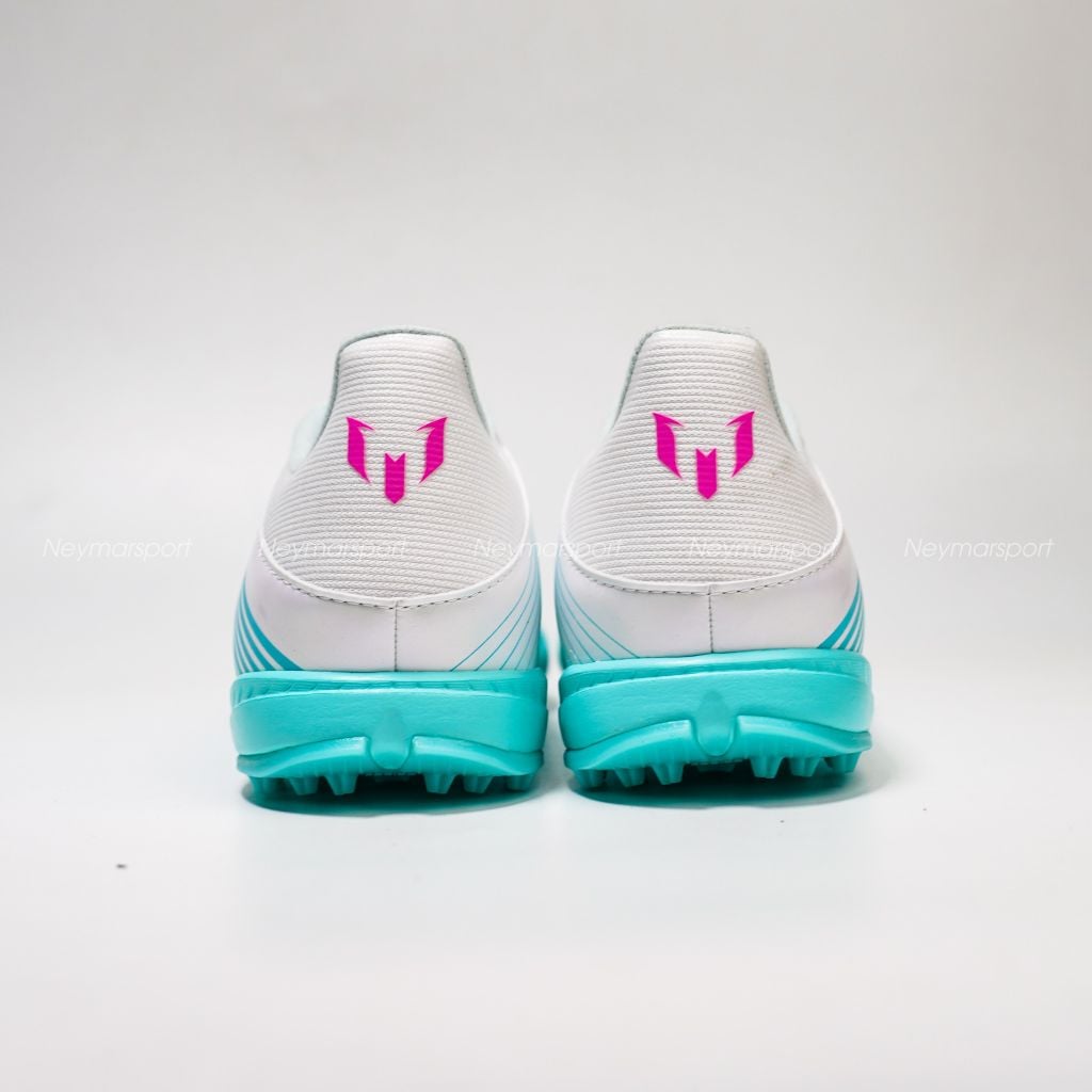 Giày đá bóng cỏ nhân tạo Adidas F50 Messi League TF - Ftwr White/Lucid Pink/Flash Aqua JQ0937
