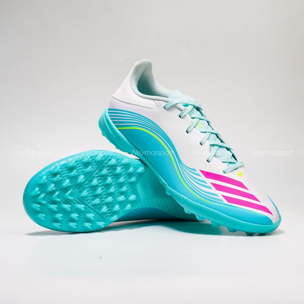 Giày đá bóng cỏ nhân tạo Adidas F50 Messi League TF - Ftwr White/Lucid Pink/Flash Aqua JQ0937