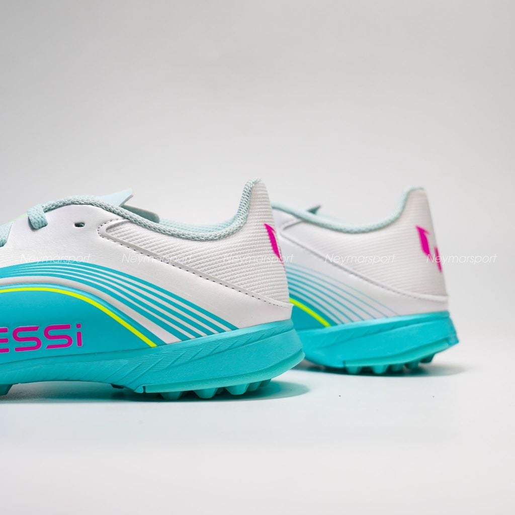 Giày đá bóng cỏ nhân tạo Adidas F50 Messi League TF - Ftwr White/Lucid Pink/Flash Aqua Kids JQ0944