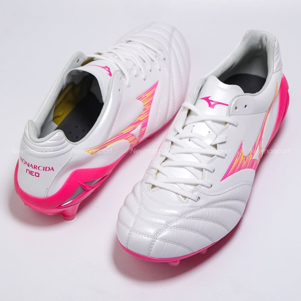 Giày đá bóng cỏ tự nhiên Mizuno Monarcida Neo III ELITE FG Blazing Flair - White/Fuchsia Purple P1GA262064