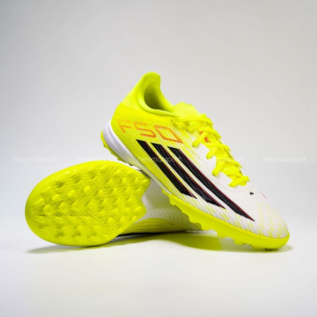 Giày đá bóng cỏ nhân tạo adidas F50 League TF Born For Goals - Core Black/Iron Metallic/Lucid Lemon JR8978