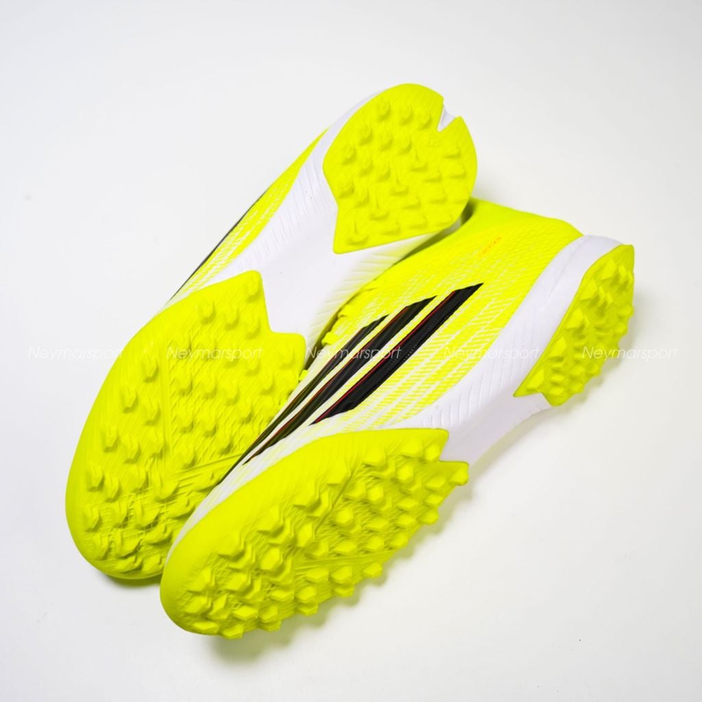 Giày đá bóng cỏ nhân tạo adidas F50 League TF Born For Goals - Core Black/Iron Metallic/Lucid Lemon JR8978