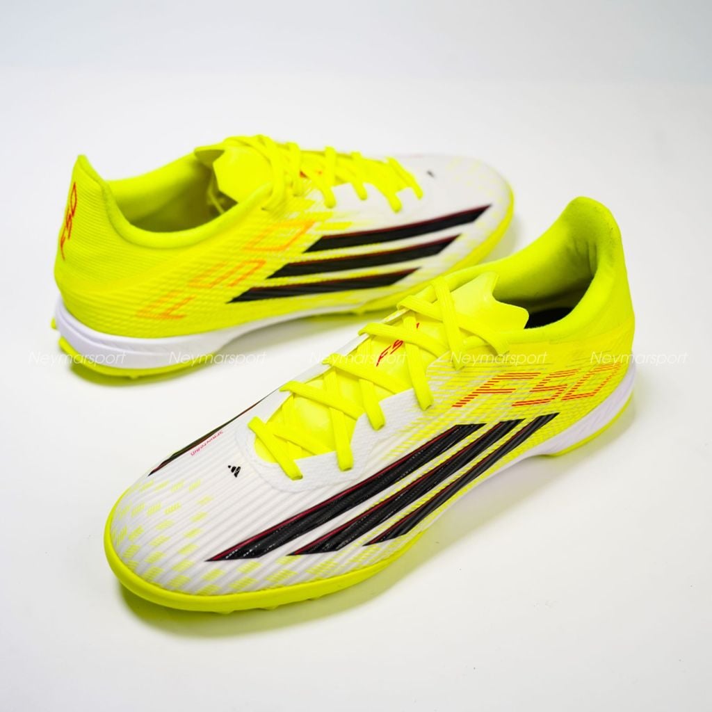 Giày đá bóng cỏ nhân tạo adidas F50 League TF Born For Goals - Core Black/Iron Metallic/Lucid Lemon JR8978