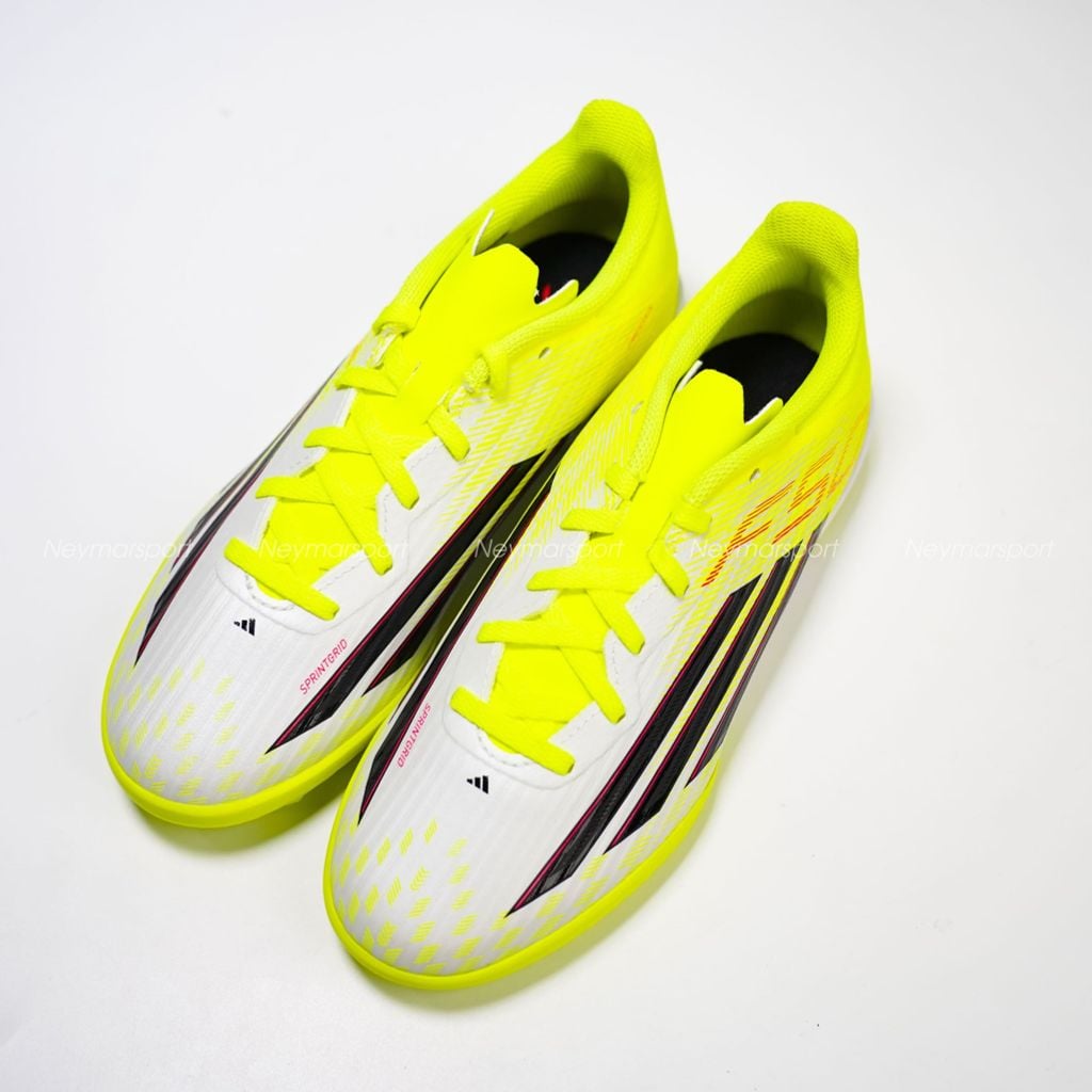 Giày đá bóng cỏ nhân tạo adidas F50 League TF Kids Born For Goals - Core Black/Iron Metallic/Lucid Lemon JR9018