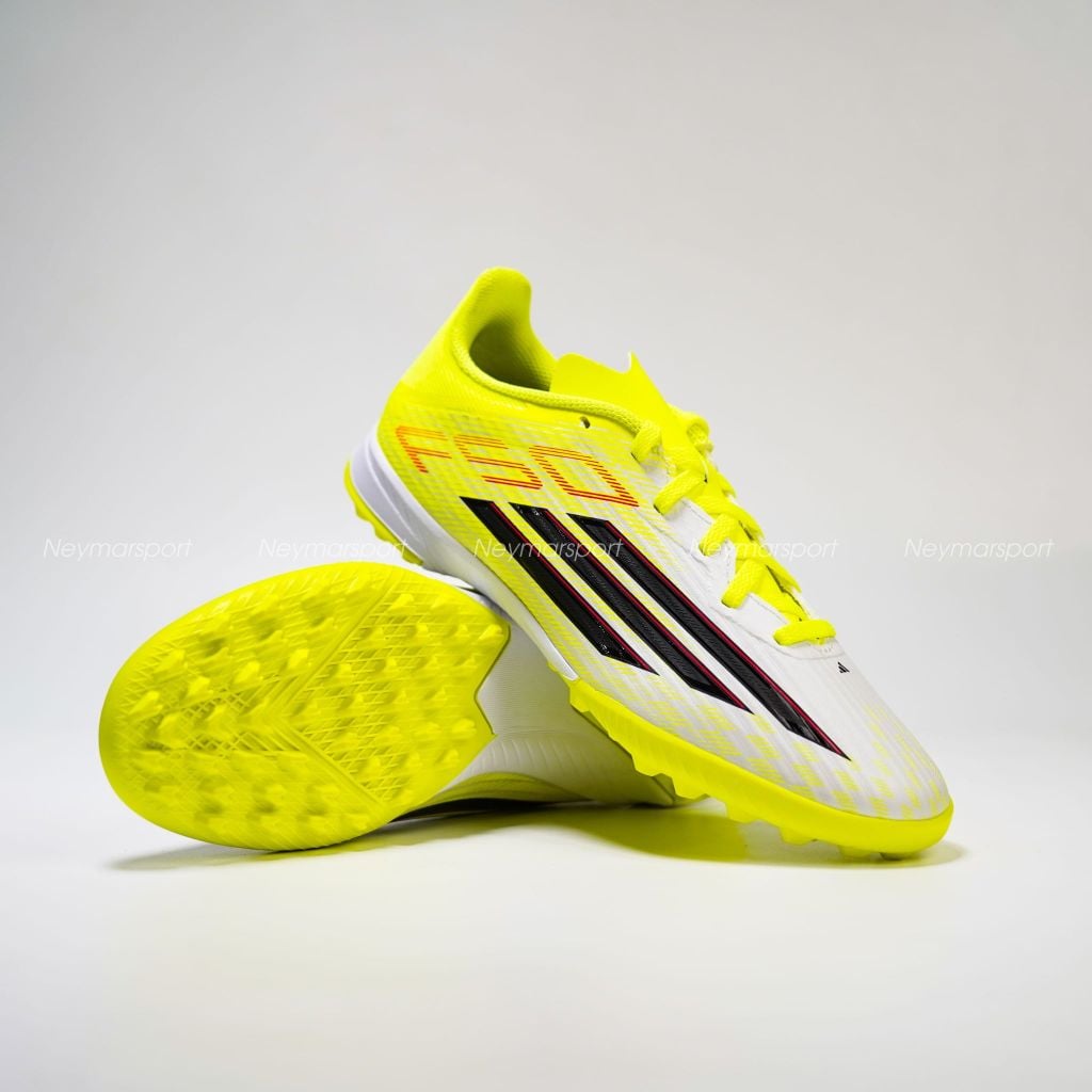 Giày đá bóng cỏ nhân tạo adidas F50 League TF Kids Born For Goals - Core Black/Iron Metallic/Lucid Lemon JR9018