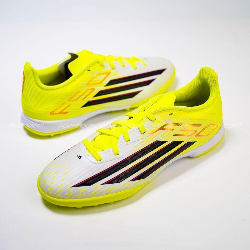 Giày đá bóng cỏ nhân tạo adidas F50 League TF Kids Born For Goals - Core Black/Iron Metallic/Lucid Lemon JR9018