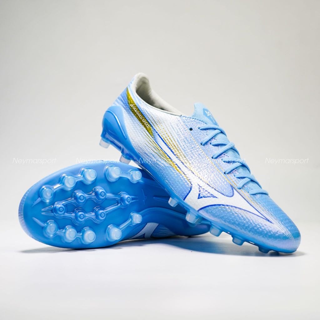 Giày đá bóng cỏ tự nhiên Mizuno Alpha III Elite AG Unity Sky - Blue/White P1GA266325
