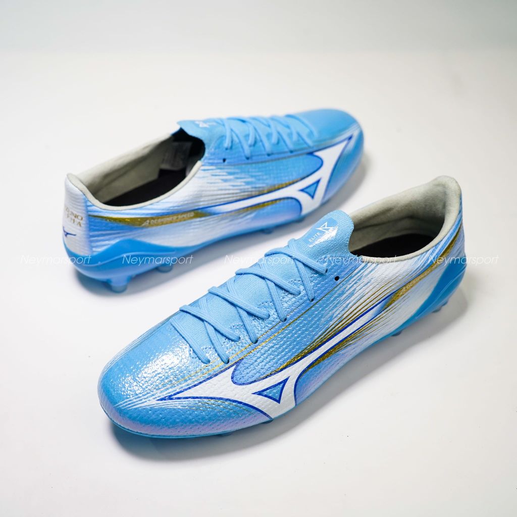 Giày đá bóng cỏ tự nhiên Mizuno Alpha III Elite AG Unity Sky - Blue/White P1GA266325