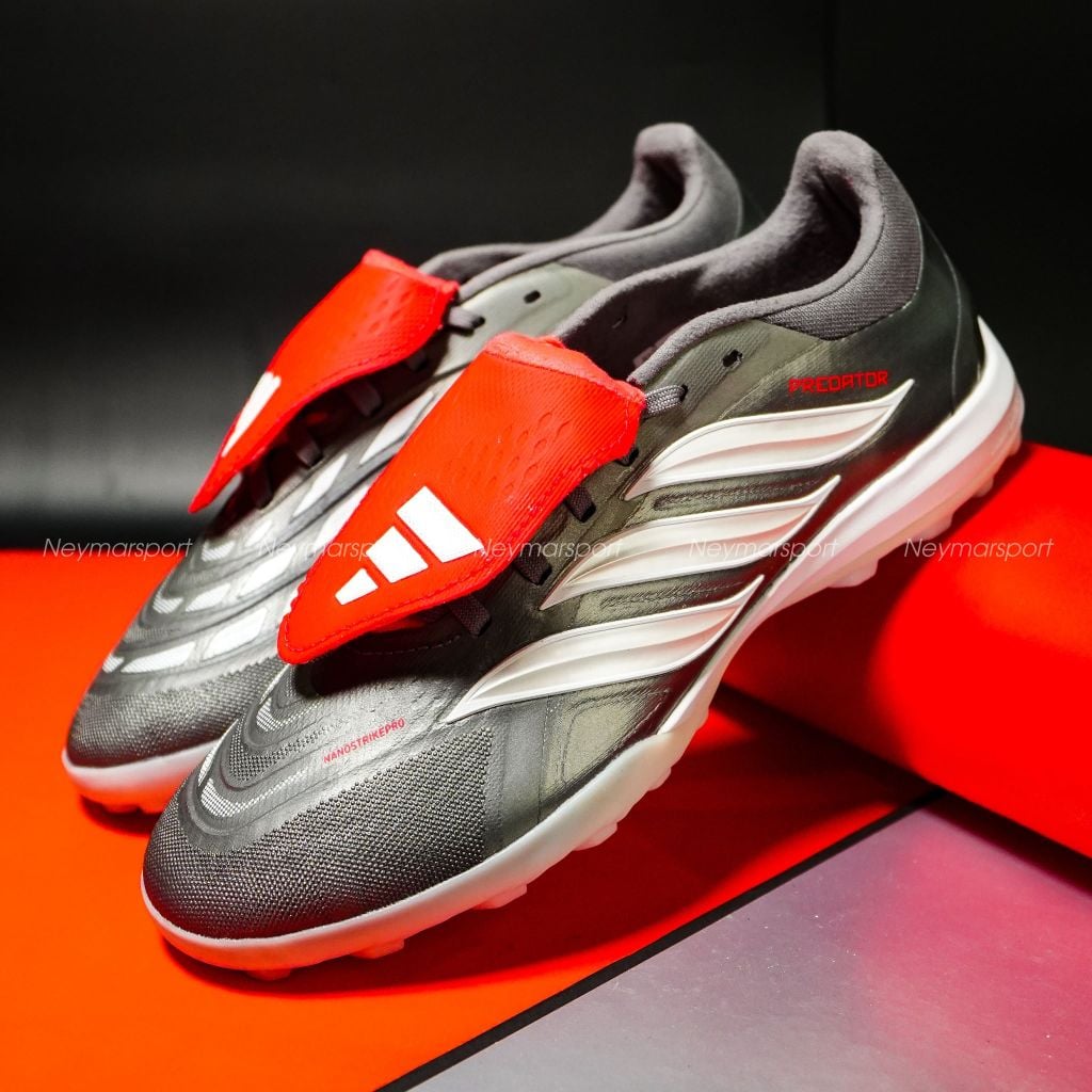 Giày đá bóng cỏ nhân tạo adidas Predator Pro Fold-over Tongue TF Finishers Steel - Iron Metal/Footwear White/Lucid Red JR7864