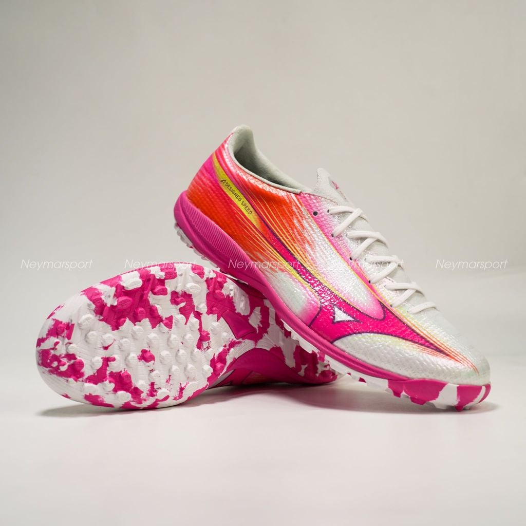 Giày đá bóng cỏ nhân tạo Mizuno Alpha III Elite TF Blazing Flair - White/Fuchsia Purple P1GD266264