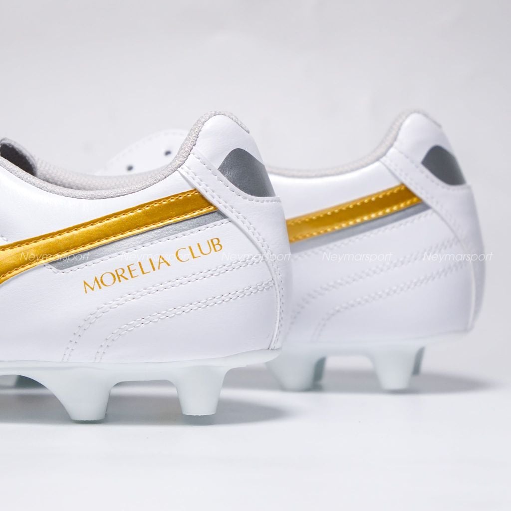 Giày đá bóng cỏ tự nhiên Mizuno Morelia II Club FG - White/Gold P1GA260850