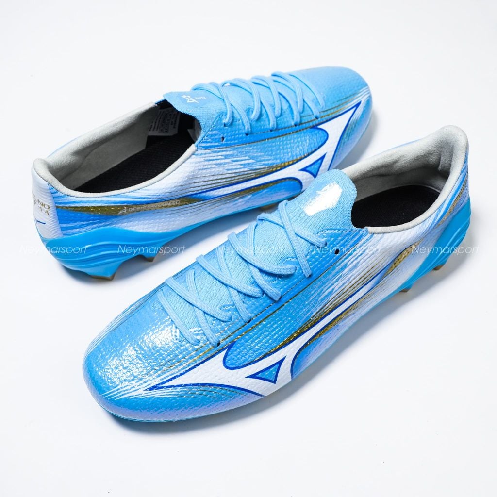 Giày đá bóng cỏ tự nhiên Mizuno Alpha III Elite FG Unity Sky - Blue/White P1GA266225