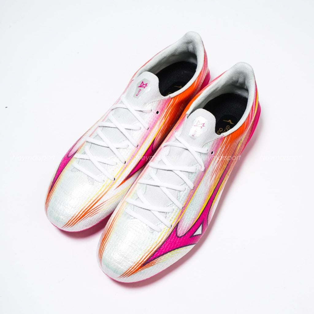 Giày đá bóng cỏ tự nhiên Mizuno Alpha III Elite AG Blazing Flair - White/Fuchsia Purple P1GA266364
