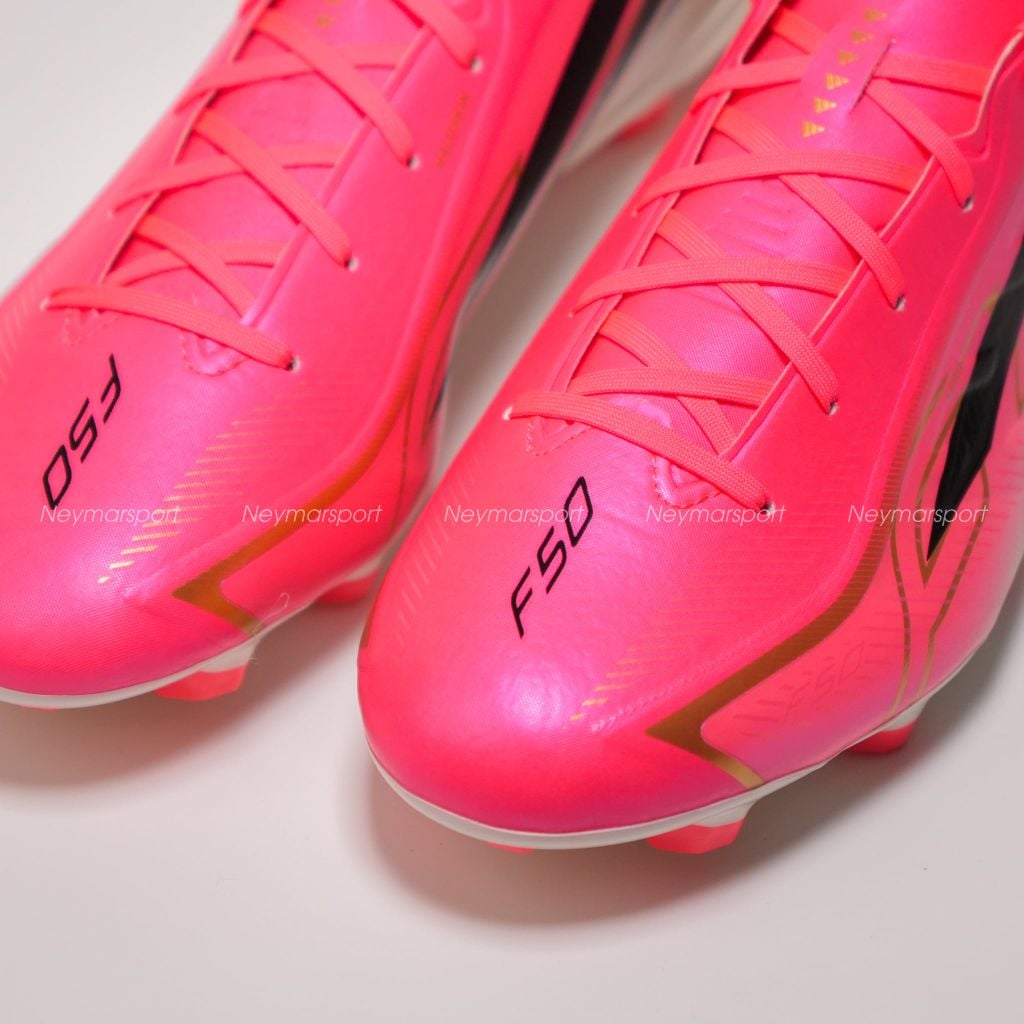 Giày đá bóng cỏ tự nhiên adidas F50 Hyperfast League FG Road to Glory - Solar Turbo/Core Black/Gold Metallic IH9346