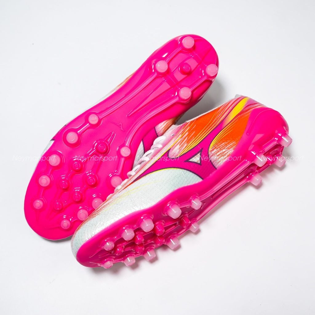 Giày đá bóng cỏ tự nhiên Mizuno Alpha III Elite AG Blazing Flair - White/Fuchsia Purple P1GA266364
