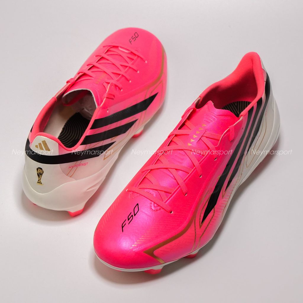 Giày đá bóng cỏ tự nhiên adidas F50 Hyperfast League FG Road to Glory - Solar Turbo/Core Black/Gold Metallic IH9346