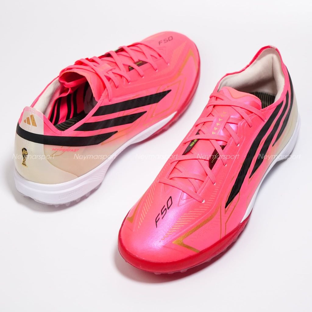 Giày bóng đá cỏ nhân tạo adidas F50 Hyperfast Pro TF Road to Glory - Solar Turbo/Core Black/Gold Metallic IH4567