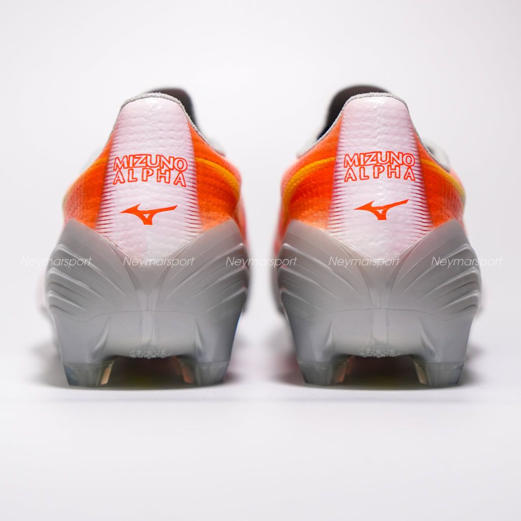 Giày đá bóng cỏ tự nhiên Mizuno Alpha III ELITE FG Prism White - White/Lava Orange/Evening Primrose P1GA266254