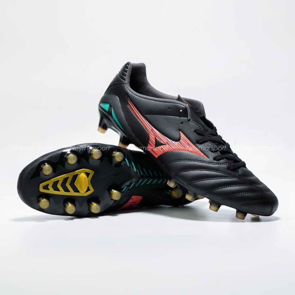 Giày đá bóng cỏ tự nhiên Mizuno Monarcida Neo III PRO FG Bright Black - Black/Red