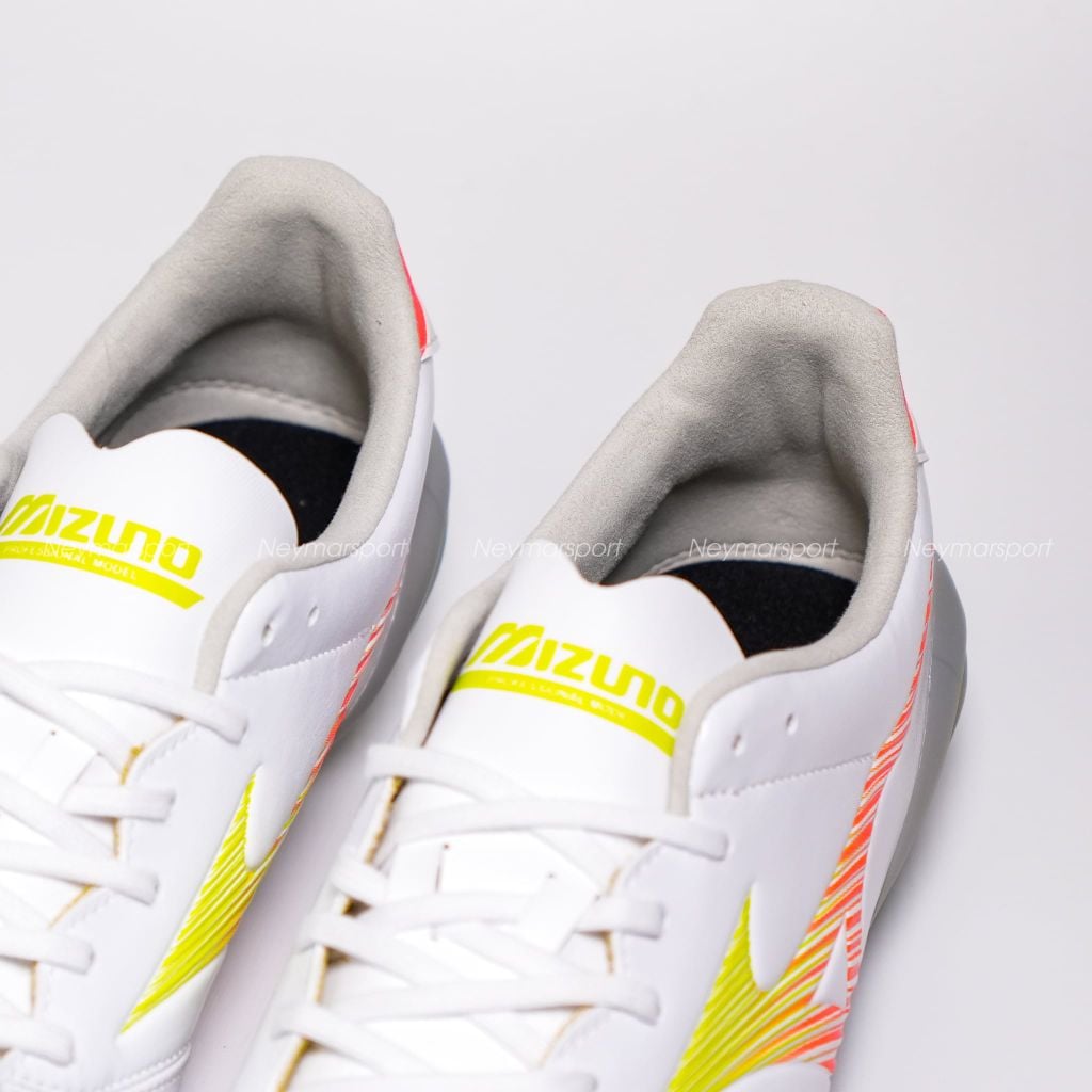 Giày đá bóng cỏ tự nhiên Mizuno Morelia Neo V Pro FG Prism White - White/Evening Primrose/Lava Orange P1GA268454