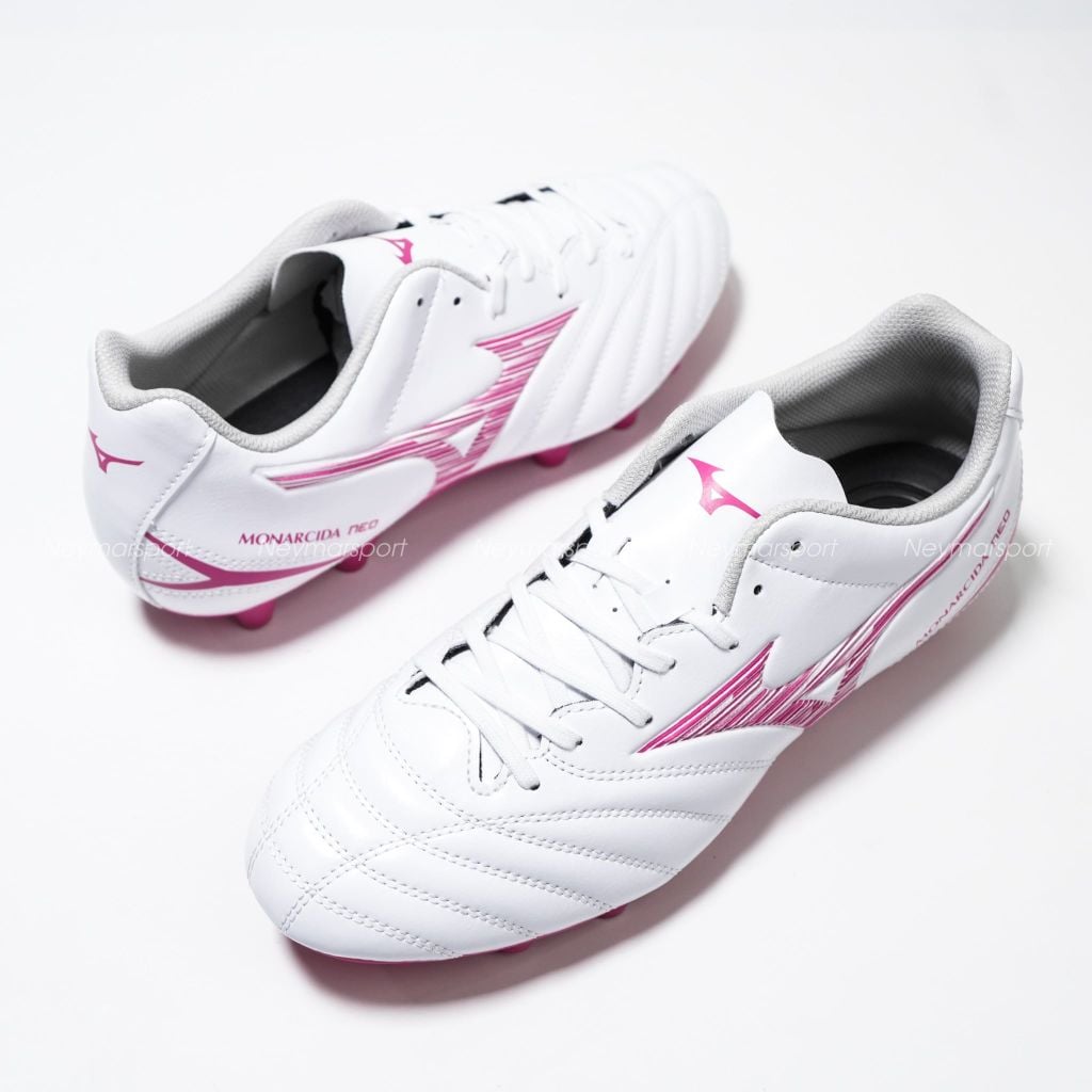 Giày đá bóng cỏ tự nhiên Mizuno Monarcida Neo III Select FG Blazing Flair - White/Fuchsia Purple P1GA262564