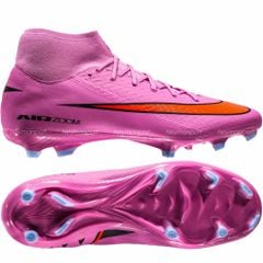 Giày đá bóng cỏ tự nhiên Nike Air Zoom Mercurial Superfly 10 Academy MG Scary Good - Magic Flamingo/Black/Total Crimson FQ1456-600