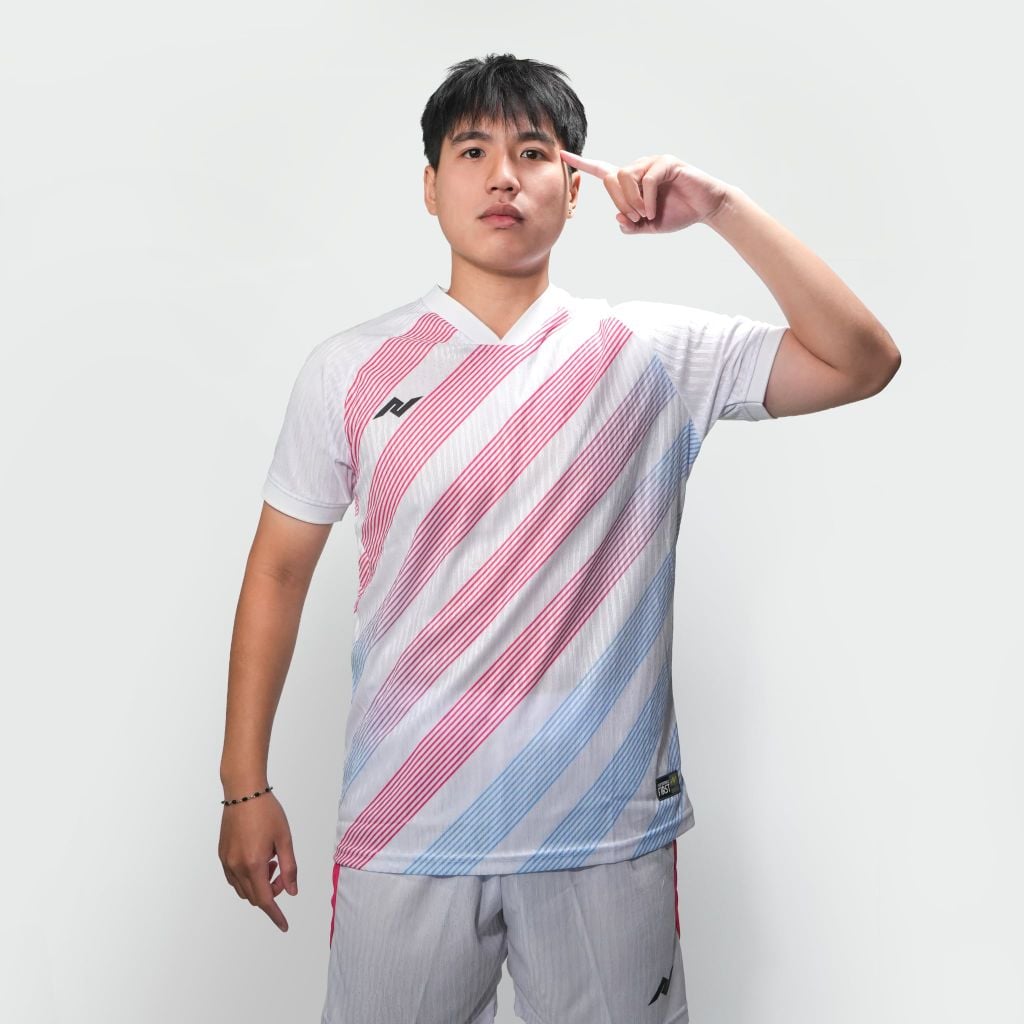 Bộ quần áo bóng đá chính hãng NMS ATTACK 2.0 - White/Pink ATTJER2100