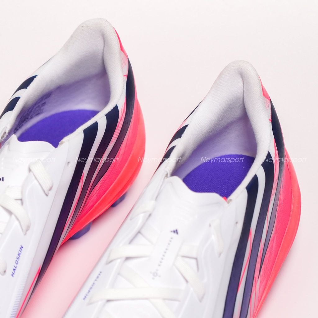 Giày đá bóng cỏ tự nhiên adidas F50 Hyperfast League FG Chaos vs Control - Footwear white/Solar Purple/Solar Turbo KJ3412