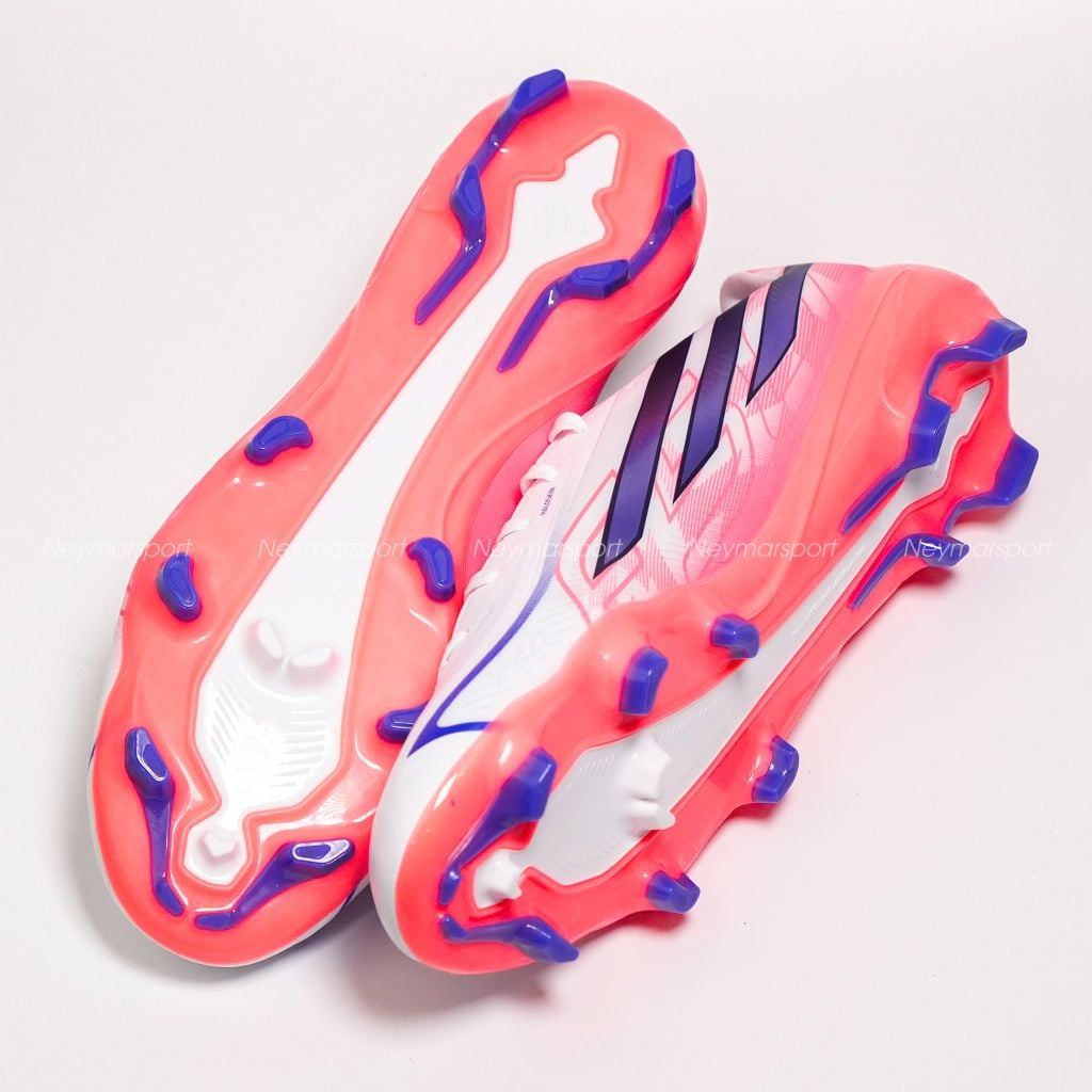 Giày đá bóng cỏ tự nhiên adidas F50 Hyperfast League FG Chaos vs Control - Footwear white/Solar Purple/Solar Turbo KJ3412