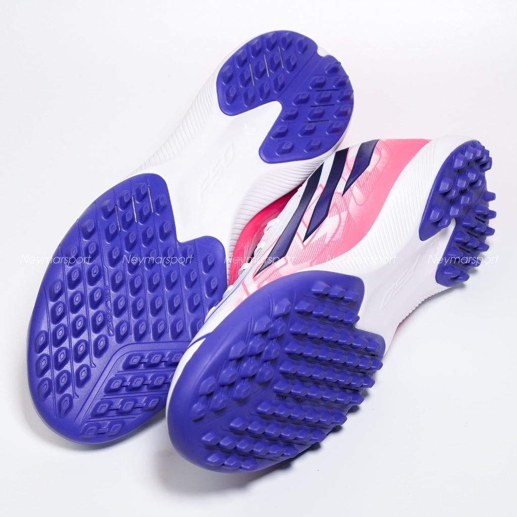 Giày đá bóng cỏ nhân tạo adidas F50 Hyperfast League TF Chaos vs Control - Footwear white/Solar Purple/Solar Turbo KJ3434