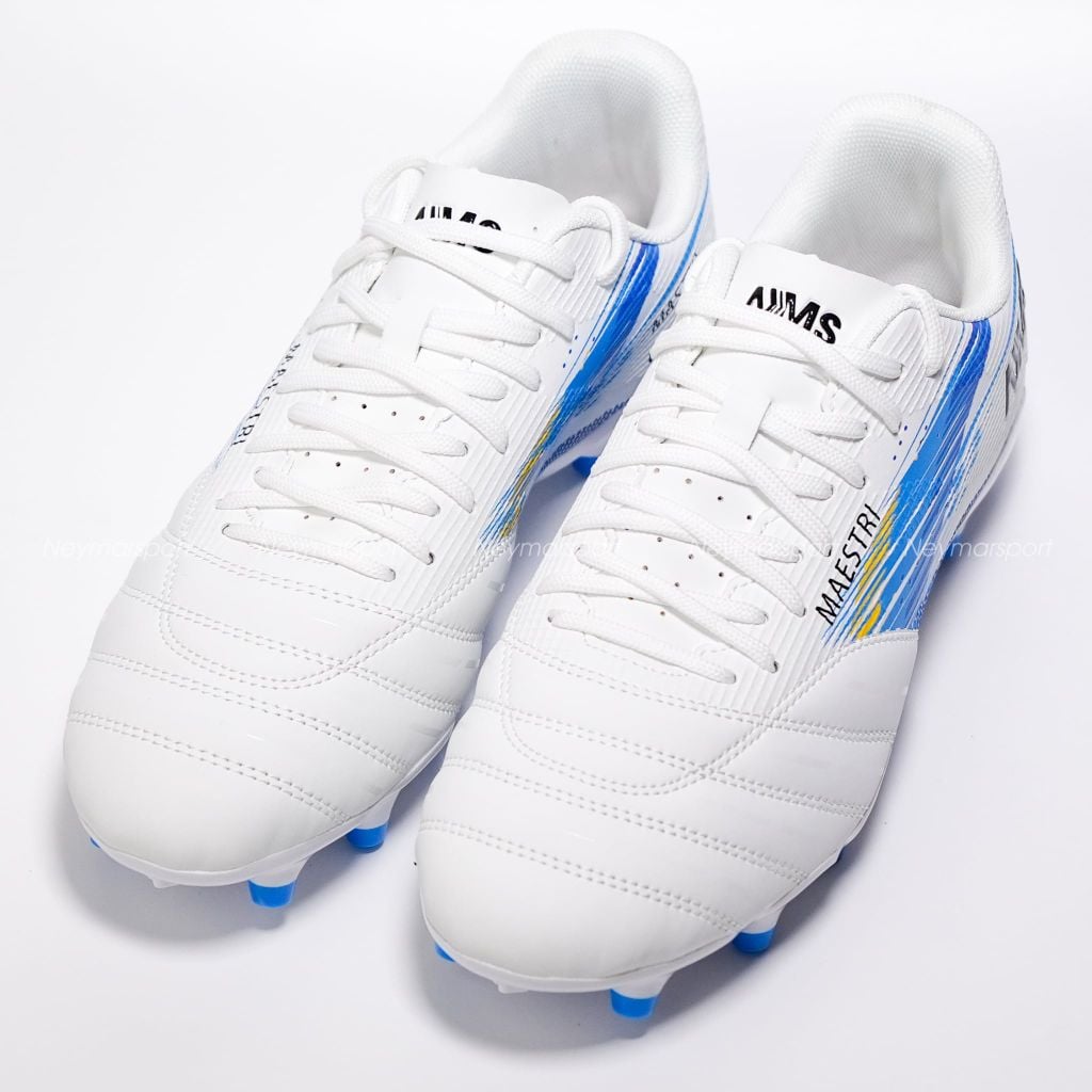 Giày đá bóng cỏ tự nhiên NMS Maestri 1.0 FG - White/Silver/Blue MAEFG1100
