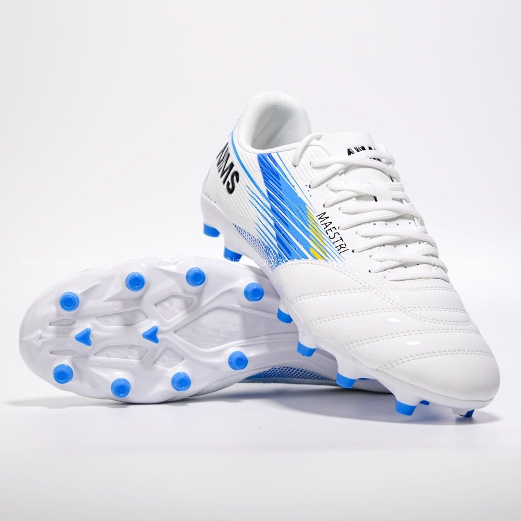 Giày đá bóng cỏ tự nhiên NMS Maestri 1.0 FG - White/Silver/Blue MAEFG1100