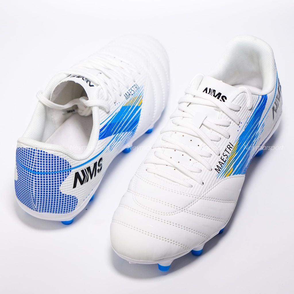 Giày đá bóng cỏ tự nhiên NMS Maestri 1.0 FG - White/Silver/Blue MAEFG1100